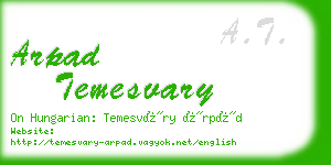 arpad temesvary business card